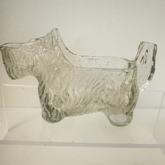Vtg Scottie Dog Creamer 1930s Clear Glass Caddy Post Cereal Promotion L.E. Smith - Picture 1 of 7